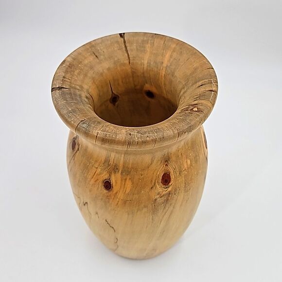 Artisan Crafted Turned Wood Vase - Norfork Island Pine - 7 1/2" tall - Picture 4 of 7